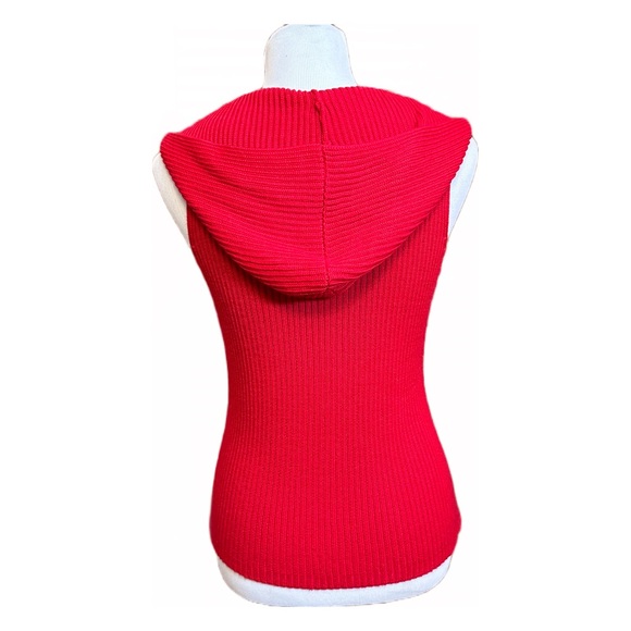 Coldwater Creek Red Wool Hoodie Vest Size XS - Picture 2 of 4